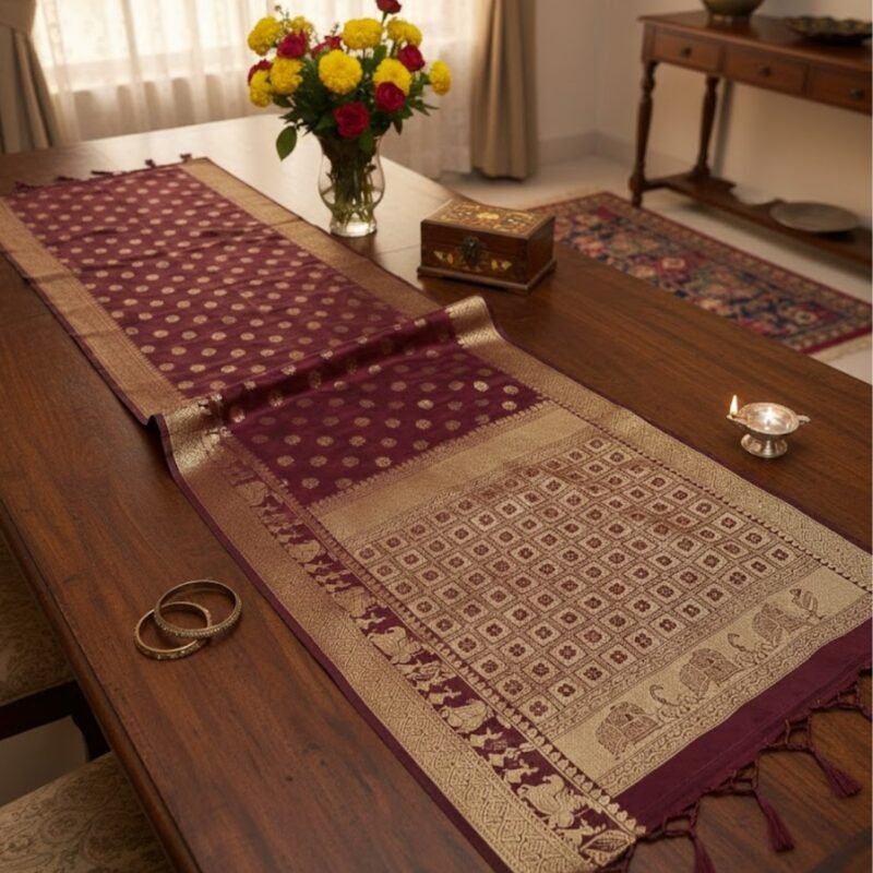 Classic Maroon Banarasi Silk Saree with Grand Zari Heritage Pallu